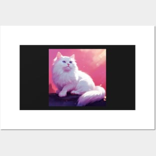 Innocence and Elegance: The Beauty of White Fluffy Cats Posters and Art